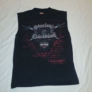 Harley Davidson Orlando, Florida sleeveless cutoff t-shirt men's L